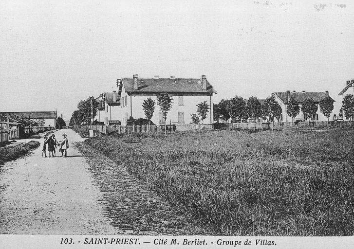 Carte postale cité Berliet, groupe de villas