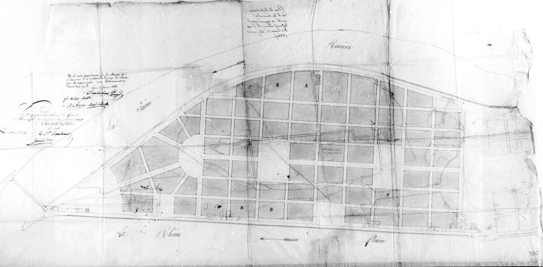 Plan de distribution de la presqu'île, 1826