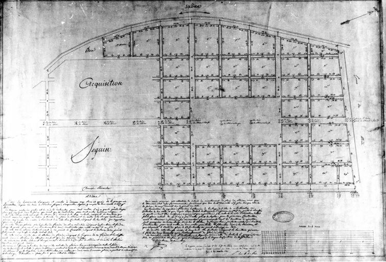 Plan des longueurs, largeurs et pentes à donner aux rues, quais de la presqu´île Perrache... / Jean-François Terrat, 18 juin 1827