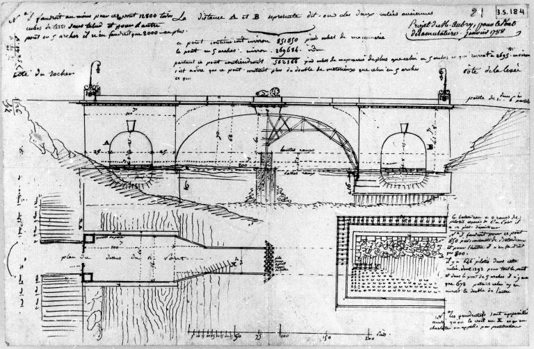 Projet de M. Aubry, pour le pont de la Mulatière, janvier 1788 / Aubry, janvier 1788