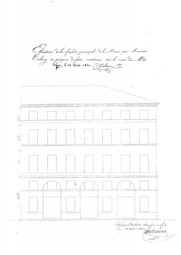 Façade principale (32 cours de Verdun), par A. Dumont, 1er août 1830