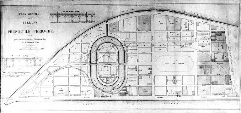 Plan général des terrains de la presqu'île, [vers 1847]