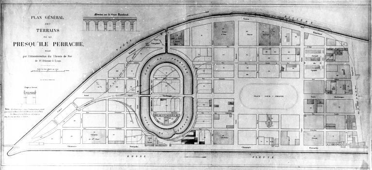 Plan général des terrains de la presqu'île, [vers 1847]