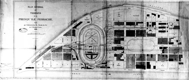 Plan général des terrains de la presqu'île, 25 décembre 1854