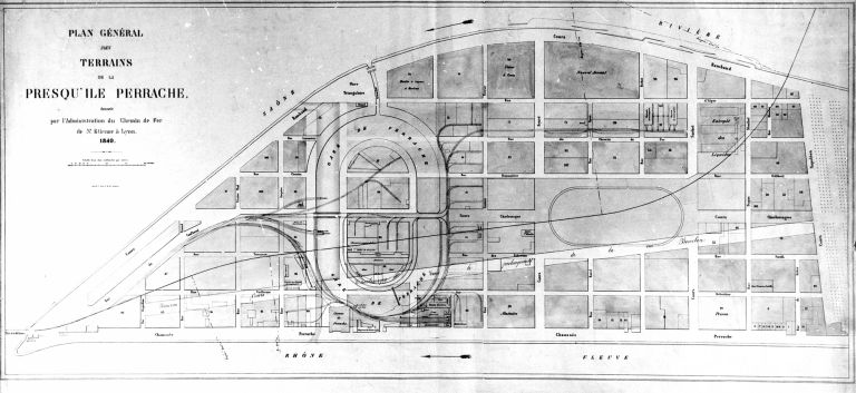 Plan général des terrains de la presqu'île, [1854]