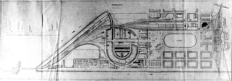 Plan de la presqu'île Perrache / Langlumé, 15 octobre 1863