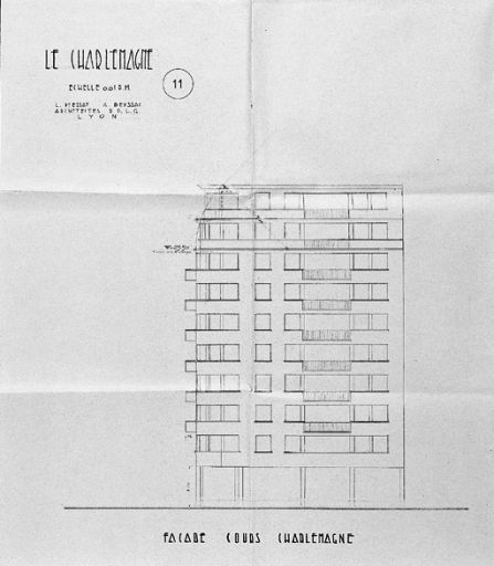 Elévation cours Charlemagne / L. Piessat et A. Beyssac, [juillet 1954]