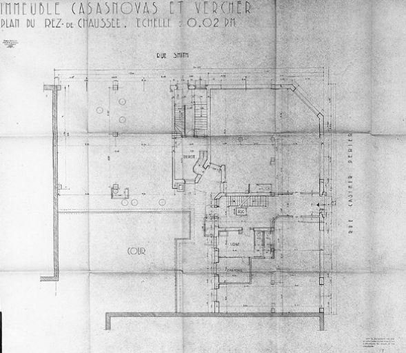 Plan du rez-de-chaussée, Par R. Giroud, 1939