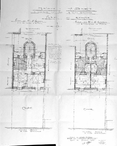 Plans des étages / B. Guérin, février 1925