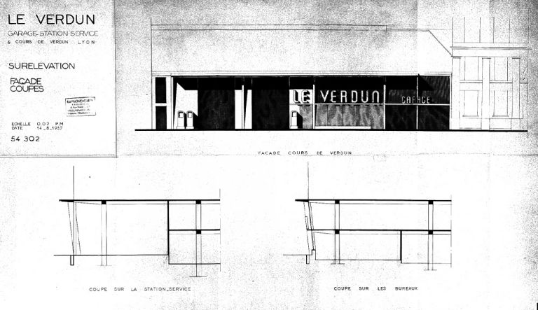 Surélévation. Coupe et élévation / Raymond Carpe, 1957