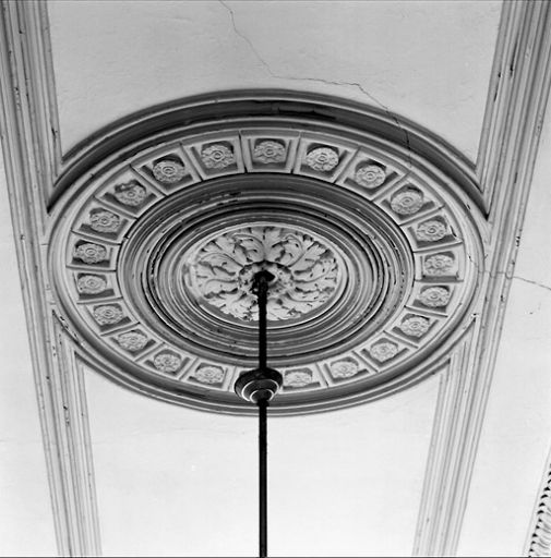 Détail du centre du plafond du vestibule