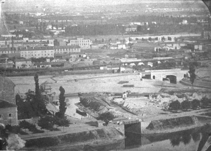 Perrache et gare d'eau, vue prise de Sainte-Foy.