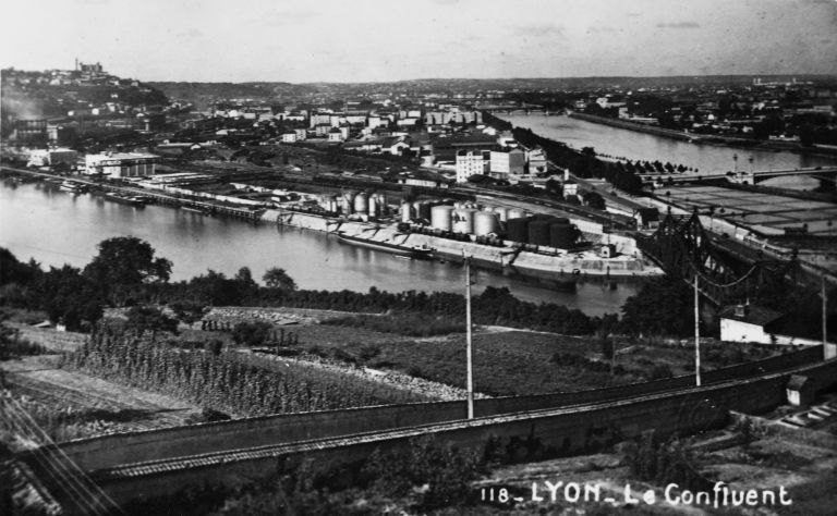 Lyon - Le confluent, carte postale, [vers 1930]