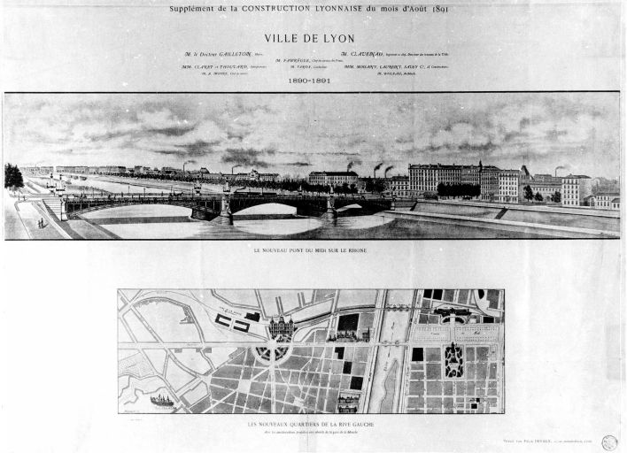 Le pont Galliéni en 1891. In : La Construction lyonnaise