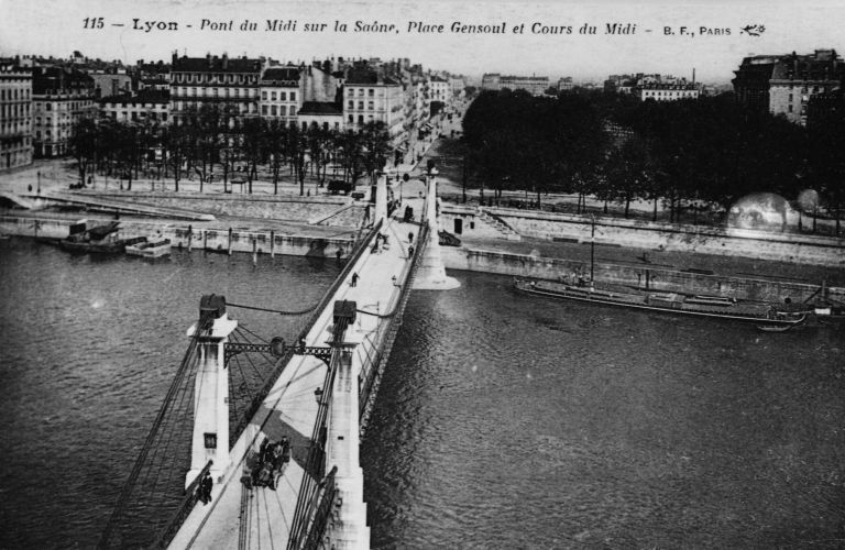 Le pont sur la Saône depuis l'ouest, carte postale, [1er quart 20e siècle]