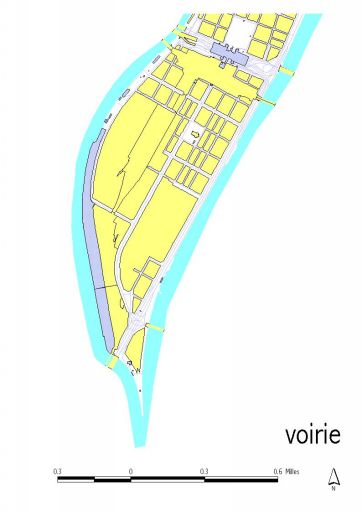 Plan de la presqu'île. Dessin P. Cherblanc, d'après le S.U.R Ville de Lyon