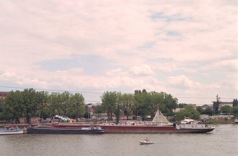 Fête des mariniers. Les péniches à quai depuis la rive droite