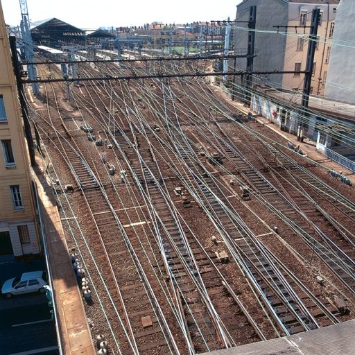 Vue d'ensemble du réseau ferré occidental depuis le poste d'aiguillage 1