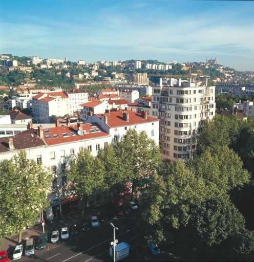 Vue depuis le clocher de l'église Sainte-Blandine