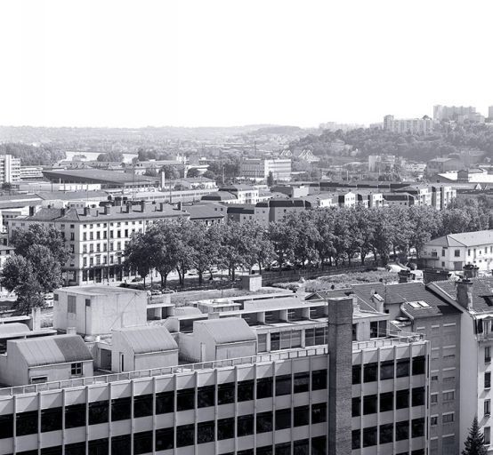 Vue d'ensemble depuis la tour du tunnel de Fourvière, à l'ouest