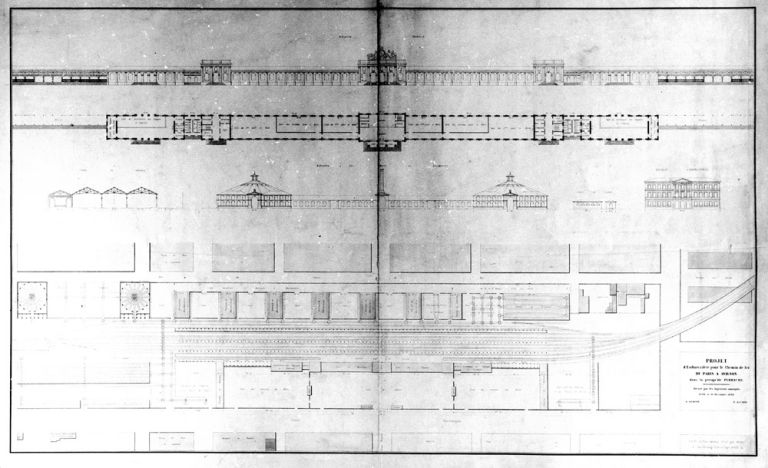 Projet de gare le long du cours Charlemagne, 1849