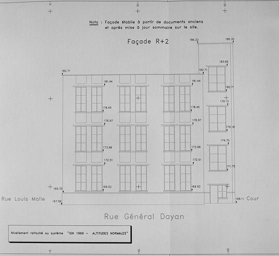 Plan façade rue Dayan