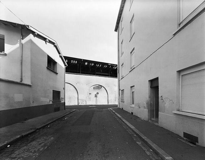 Vue ouest, détail mur SNCF