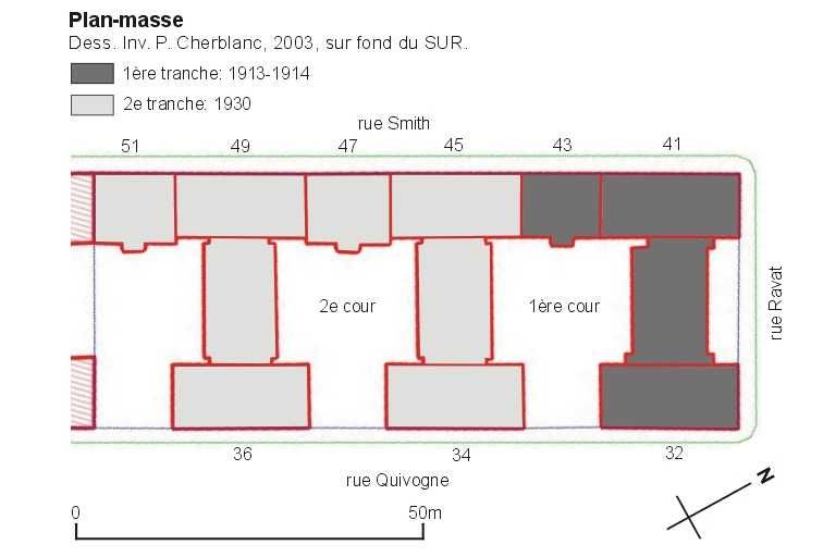 Plan-masse, sur fond SUR