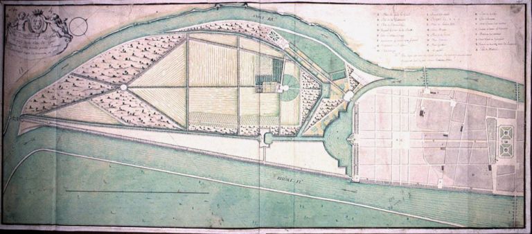 Plan de l'entreprise du sieur Perrache, 1775.