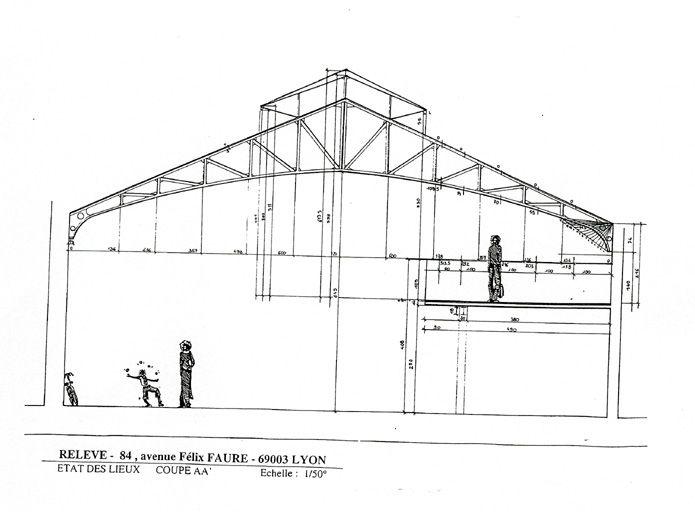 Coupe AA', éch. 1/50e, N. Cornu architecte