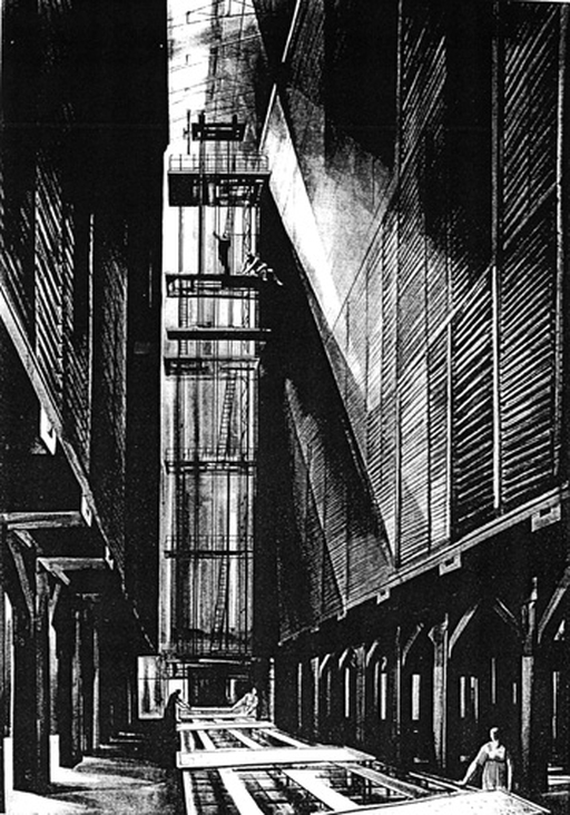 Dessiccation du macaroni : dessin de Decaris, 1929.
