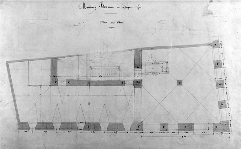 Feuille 2, Plan des caves, par H. Feuga, 1869.