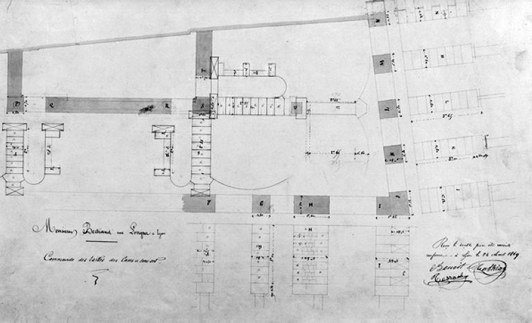 Feuille 3, Commande des tailles des caves et sous-sol, par H. Feuga, 1869.