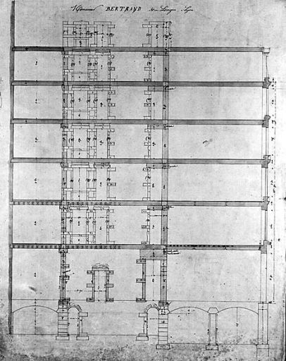 Feuille 10, [Coupe longitudinale], par H. Feuga, 1869.