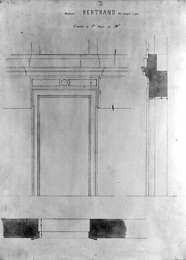 Feuille 19, Croisée du 3e étage au 1/10e, par H. Feuga, 1869.