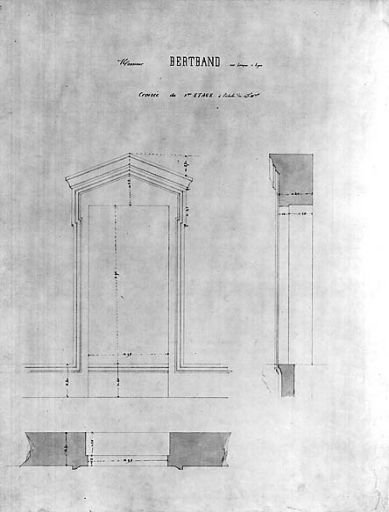 Feuille 21, Croisée du 5e étage à l'échelle de 0,10 m, par H. Feuga, 1869.