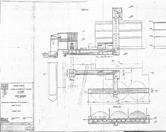 Vue d'ensemble des silos. Plan partie gauche, 24 novembre 1975