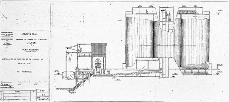 Coupe transversale sur les silos, 1975