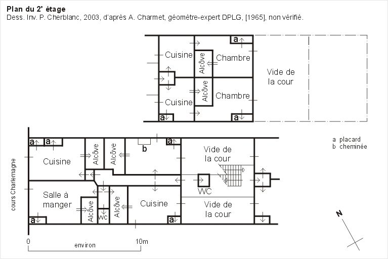 21 cours Charlemagne. Plan du 2e étage, d'après A. Charmet