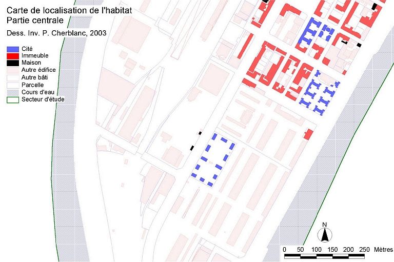 Carte de localisation de l'habitat. Partie centrale