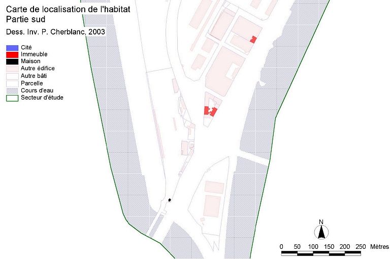 Carte de localisation de l'habitat. Partie sud