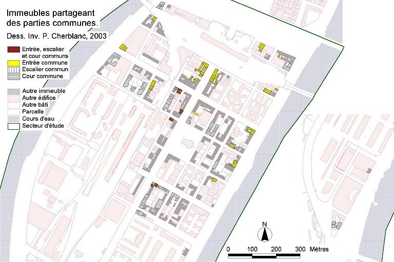 Carte de localisation des immeubles partageant des parties communes