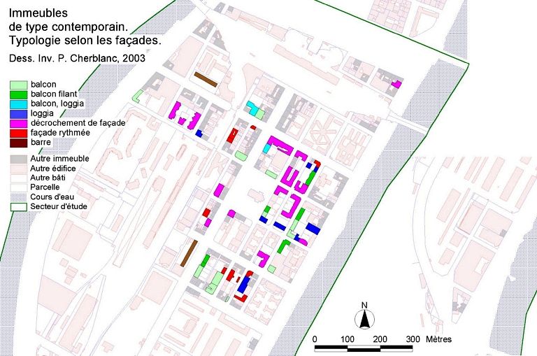 Carte des immeubles. Caractéristiques des immeubles contemporains