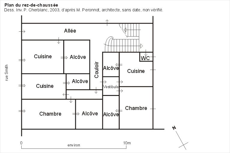 7 rue Smith. Plan du rez-de-chaussée