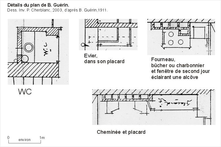 34 cours Charlemagne. Plan du 4e étage. Détails d'aménagement