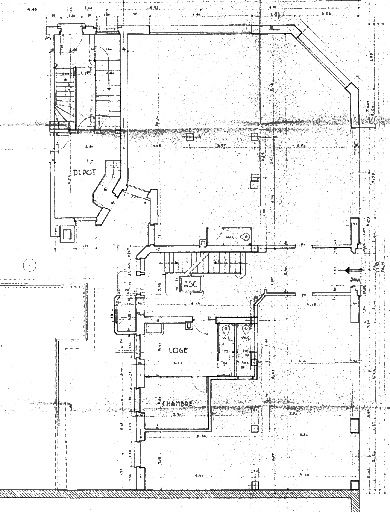 21-23 rue Casimir-Perier. Plan du rez-de-chaussée, emplacement de la conciergerie