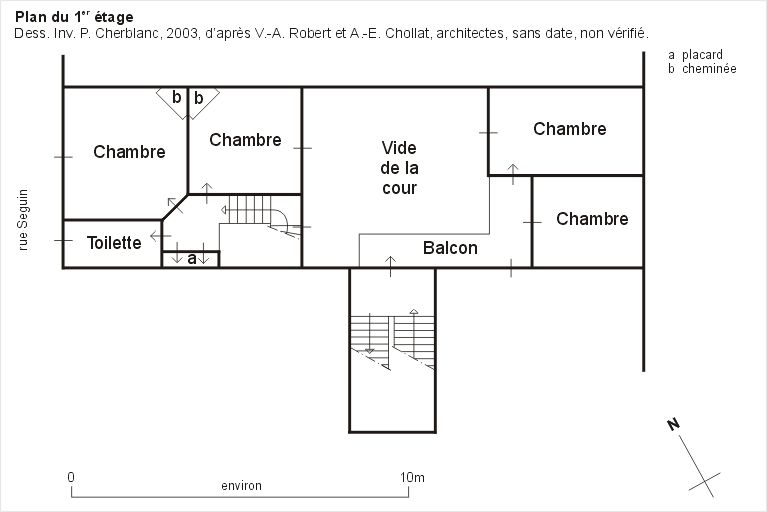 Plan de l'étage, d'après V.-A. Robert et A.-E. Chollat