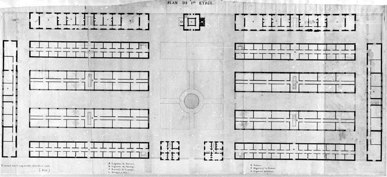 Projet d'abattoir. Plan du 1er étage, [vers 1828]