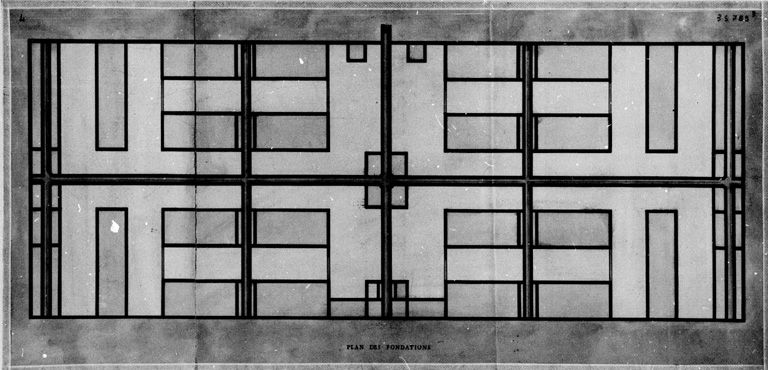 Projet d'abattoir. Plan des fondations, [vers 1830]