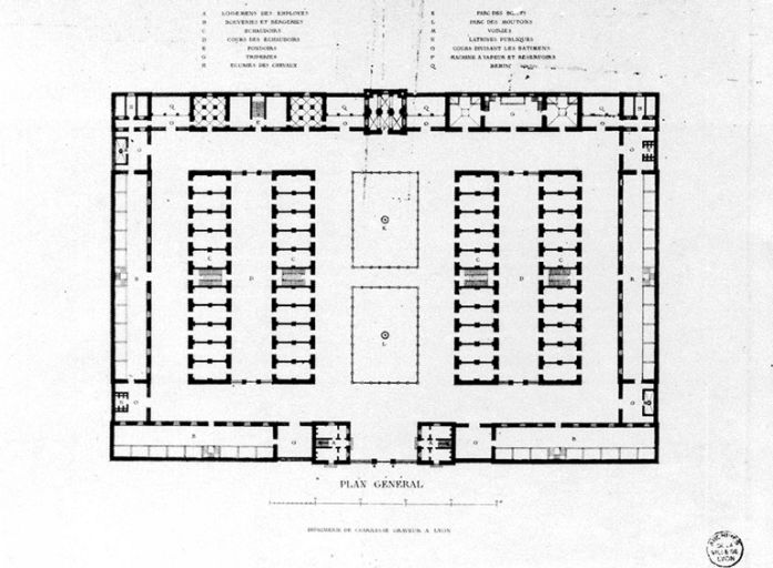 Plan général / L. Dupasquier, architecte ; grav. / P. Bernard (détail)